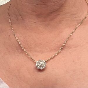 Judith Ripka Gold Necklace with Silver Accents